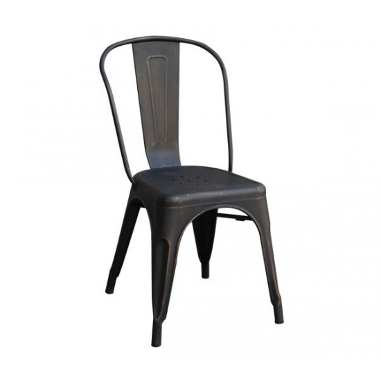 RELIX Καρέκλα, Μέταλλο Βαφή Antique Black Στοιβαζόμενη