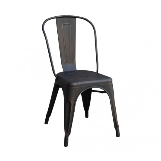 RELIX Καρέκλα, Μέταλλο Βαφή Antique Black Στοιβαζόμενη