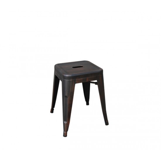 RELIX Σκαμπό Στοιβαζόμενο, Μέταλλο Βαφή Antique Black