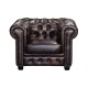 CHESTERFIELD 689 Πολυθρόνα Σαλονιού - Καθιστικού, Δέρμα, Απόχρωση Καφέ