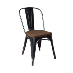 RELIX Wood Dark Oak Καρέκλα Μέταλλο Βαφή Μαύρο