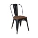 RELIX Wood Dark Oak Καρέκλα Μέταλλο Βαφή Μαύρο