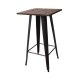 RELIX Wood Dark Oak Τραπέζι BAR Μέταλλο Βαφή Antique Black