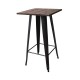 RELIX Wood Dark Oak Τραπέζι BAR Μέταλλο Βαφή Antique Black