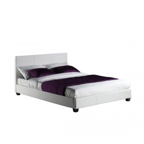 WILTON Κρεβάτι Διπλό, για Στρώμα 150x200cm, PU Άσπρο
