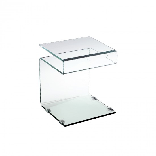 GLASSER Τραπεζάκι Βοηθητικό Διάφανο Γυαλί 12mm