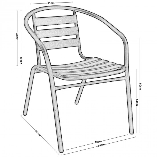 FUNKY Πολυθρόνα Μέταλλο, Αλουμίνιο Βαφή Ανθρακί