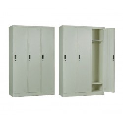 LOCKER 3 Θέσεων Ερμάριο - Ανά θέση : 3 Ράφια, Θέσεις για Κρεμάστρες, Μέταλλο Βαφή Άσπρο