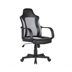 BF2850 Πολυθρόνα Διευθυντή Γκρι Mesh - Μαύρο PU