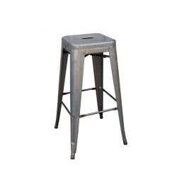RELIX Σκαμπό BAR H.67cm Στοιβαζόμενο, Μέταλλο Βαφή Metal με Διακοσμητική Σκουριά