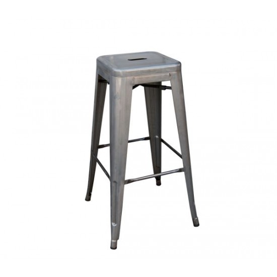 RELIX Σκαμπό BAR H.67cm Στοιβαζόμενο, Μέταλλο Βαφή Metal με Διακοσμητική Σκουριά