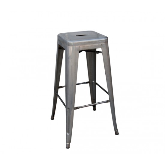RELIX Σκαμπό BAR H.67cm Στοιβαζόμενο, Μέταλλο Βαφή Metal με Διακοσμητική Σκουριά