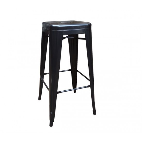 RELIX Σκαμπό BAR H.67cm Στοιβαζόμενο, Μέταλλο Βαφή Μαύρο
