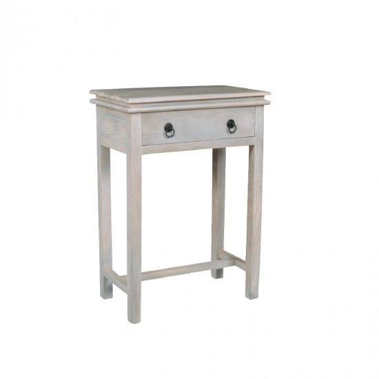 MAISON CONSOLE Έπιπλο Κονσόλα 1 Συρτάρι, Ξύλο Mango Antique Άσπρο
