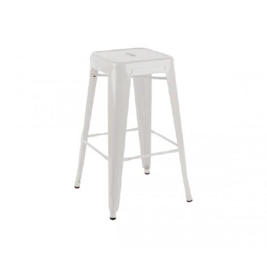RELIX Σκαμπό BAR H.67cm Στοιβαζόμενο, Μέταλλο Βαφή Άσπρο
