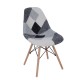 ART Wood Καρέκλα Ξύλο - PP Ύφασμα Patchwork Black & White