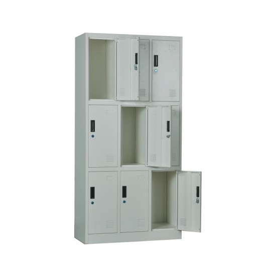 LOCKER 9 Θέσεων Μέταλλο Βαφή Γκρι