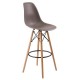ART Wood Σκαμπό BAR με Πλάτη, Ξύλο Φυσικό, PP Απόχρωση Sand Beige