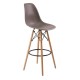 ART Wood Σκαμπό BAR με Πλάτη, Ξύλο Φυσικό, PP Απόχρωση Sand Beige